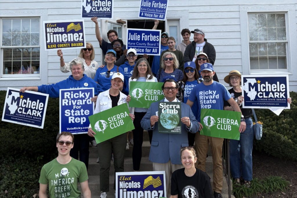 julie forbes and other candidates canvassing with sierra club