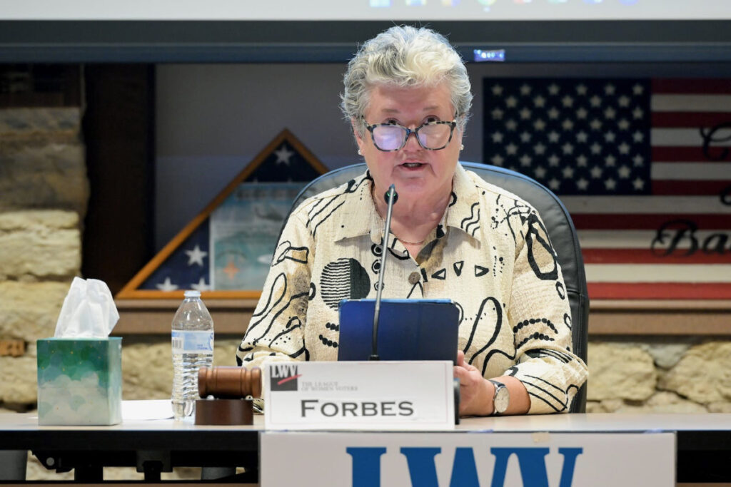 julie forbes at league of women voters candidate forum 2026